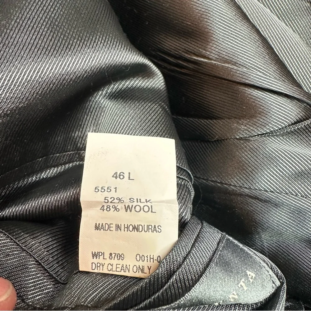 Oscar de la Renta Silk Wool Navy Blazer | Heritage Office Classic | 46L
